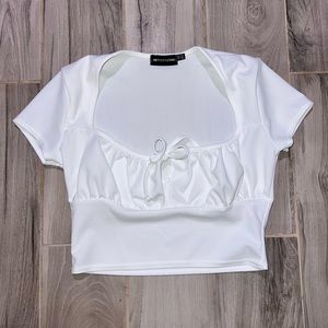 White Milkmaid Front Tie Cropped Top